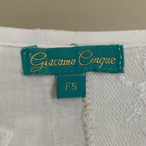 Giacamo Cinque Italian Designer Hand Embroidered Dress - Picture 5 of 6